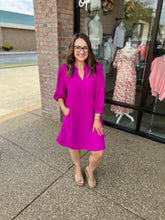 Load image into Gallery viewer, Berry Brilliance Puff Sleeve Dress