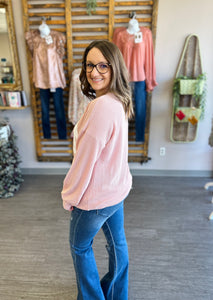 Just Peachy Ribbed Mama Top