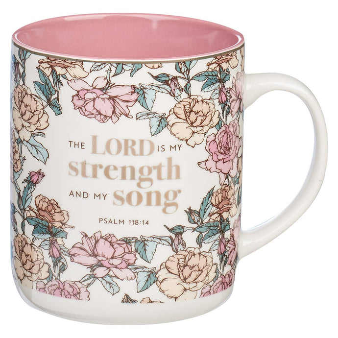 White/Pink Roses My Strength Mug