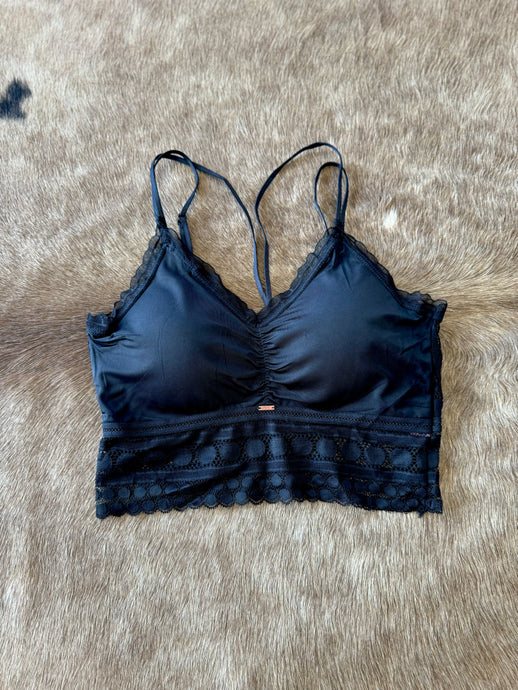 Black Emmy Silk Bralette