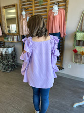 Load image into Gallery viewer, Lavender Cold Shoulder Top