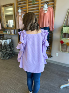 Lavender Cold Shoulder Top