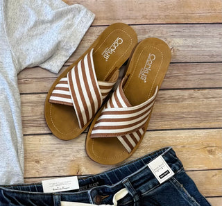 Tan Stripe Dig It Sandal