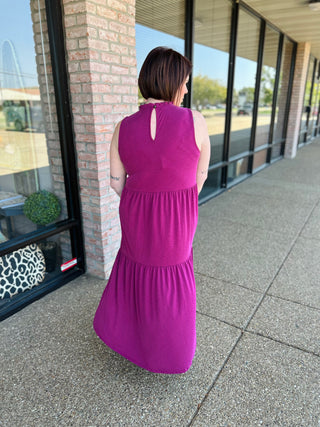 Mulberry Wine Tiered Maxi Dress