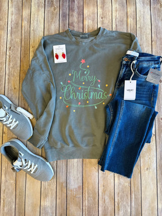 Merry Christmas Comfort Colors Sweatshirt