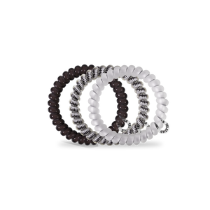 Spiral Hair Coils | Small | Silver Flames Hair Ties