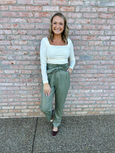 Load image into Gallery viewer, Olive Pleather Trouser