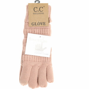 Women's Knit CC Gloves with Fuzzy Lining