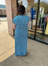 Load image into Gallery viewer, Palm Breeze Blue Maxi Dress
