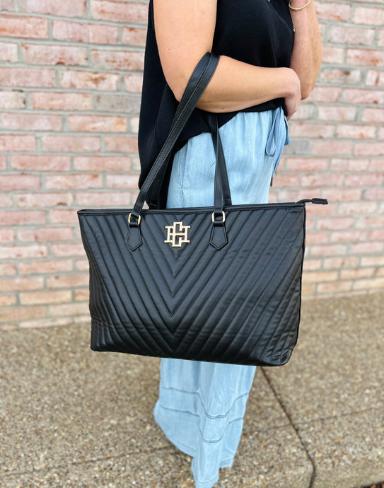 Black Quilted Tote