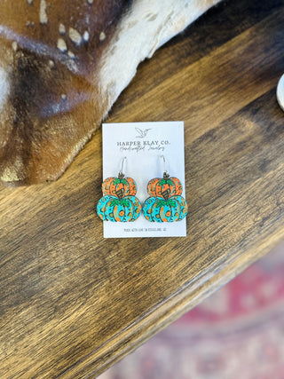 Paisley Patch Pumpkin Earrings