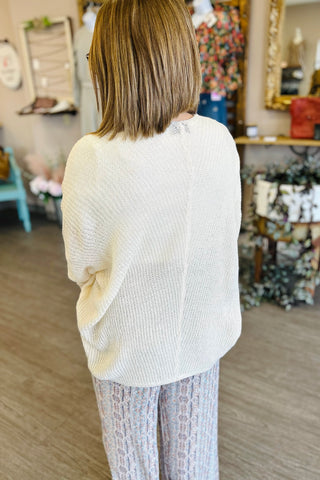 Graceful Ivory Dolman Cardigan