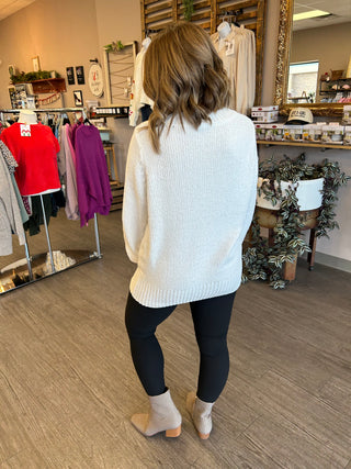 Snuggle Soft Chenille Sweater in White