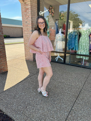 Crimson Coast Sleeveless Romper
