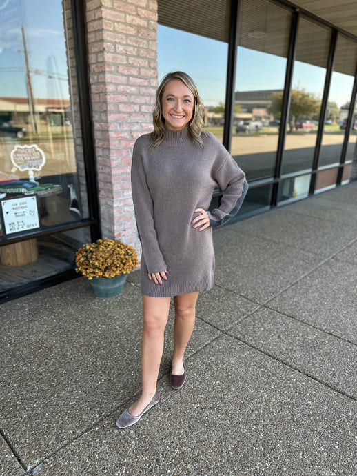 Mocha Colorblock Sweater Dress