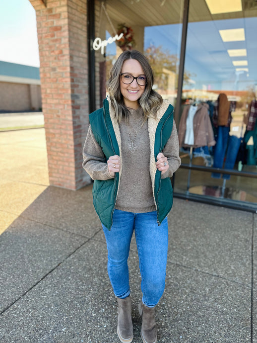 Emerald Quilted Puffer Vest