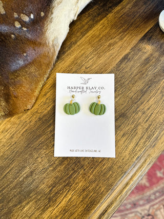 Sage Harvest Pumpkin Earrings
