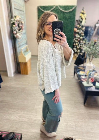 Heather Gray V Neck Sweater Top