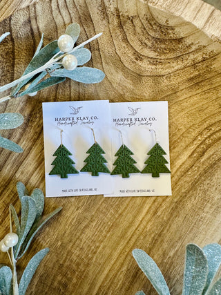 Green Tree Earrings