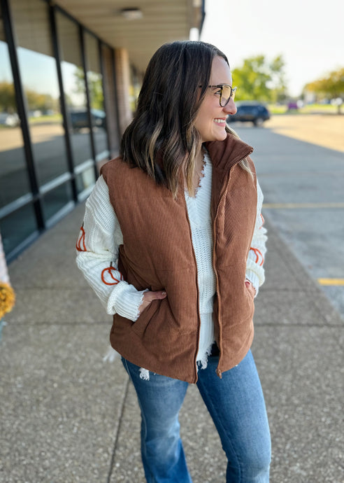 Corduroy Puffer Vest