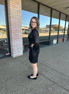 Beauty In Black Sequin Mini Dress