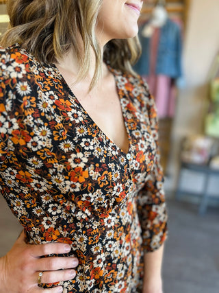 Fall Floral Maxi Dress