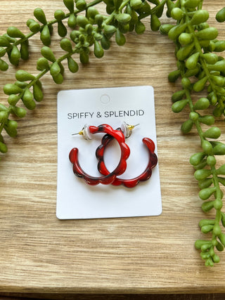 Scarlett Red Hoop Earrings