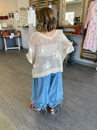 Desert Petal Open Knit Top