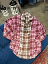 Load image into Gallery viewer, Pink &amp; Brown Distressed Flannel Large