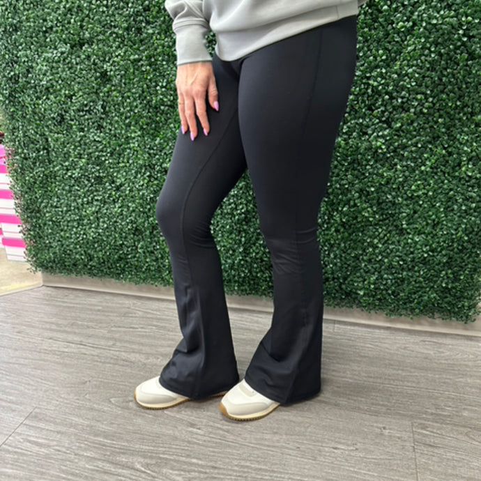 Black High Waist Flare Legging