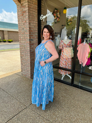 Breezy Blue Tiered Maxi Dress