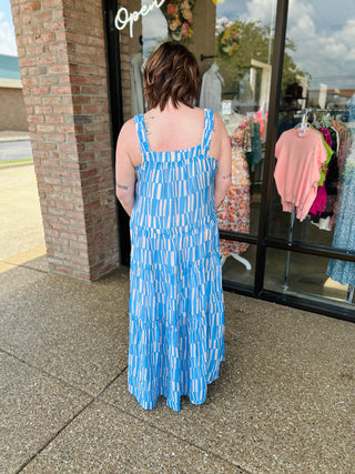 Breezy Blue Tiered Maxi Dress