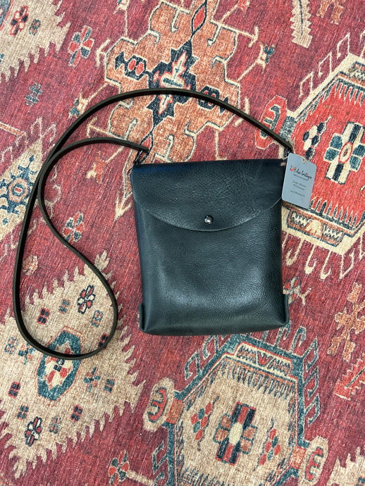 Leather Shiny Black Crossbody