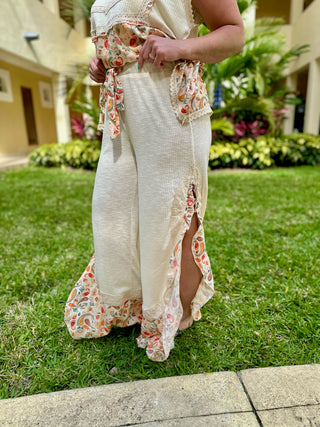 Boho Paisley Side Split Pant