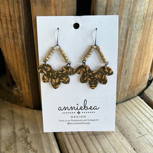 Green Falling Leaves Earring