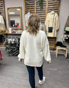 Ivory Solid Knit Sweater