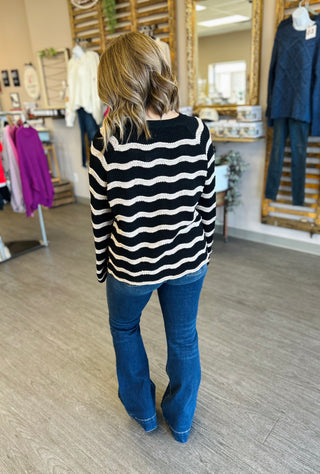 Striped Serenity Bell Sleeve Sweater
