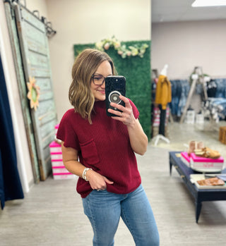 Blissful Burgundy Sweater Top