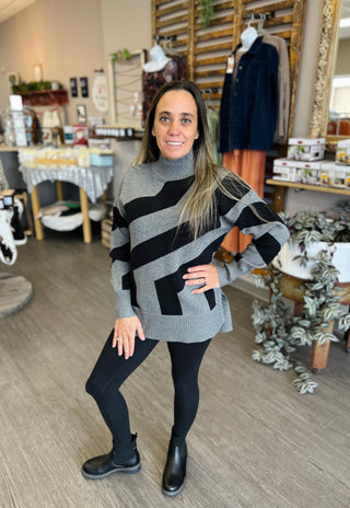 The Cozy Current Gray Hi-Lo Sweater