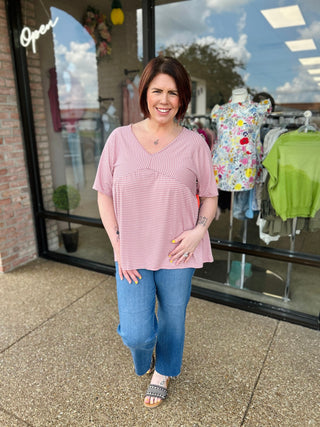Rosey Rhythm Striped Babydoll Top