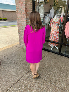Berry Brilliance Puff Sleeve Dress