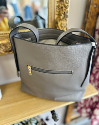 Classic Gray Hobo Bag w/ Crossbody Strap