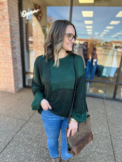 Evergreen Colorblock Knit Sweater