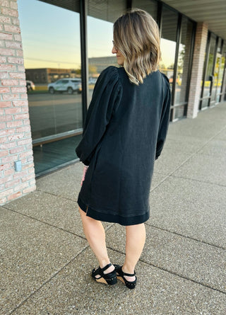 Black Cozy Nights Sweater Dress