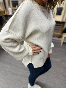 Ivory Solid Knit Sweater