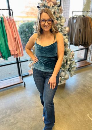 Teal Temptation Velvet Tank