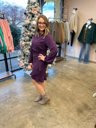 Deep Orchid Ruffle Dress