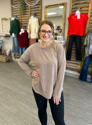 Mocha Moments Ribbed Top