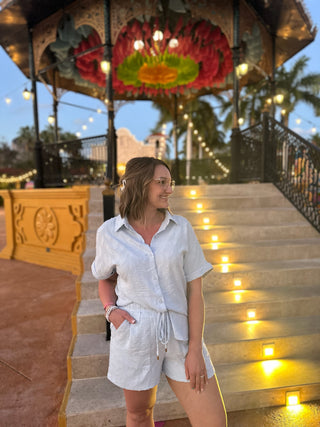 Sky Petal Button-Down Set