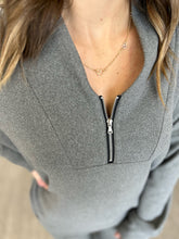 Load image into Gallery viewer, Charcoal Smooth Zipper Pullover